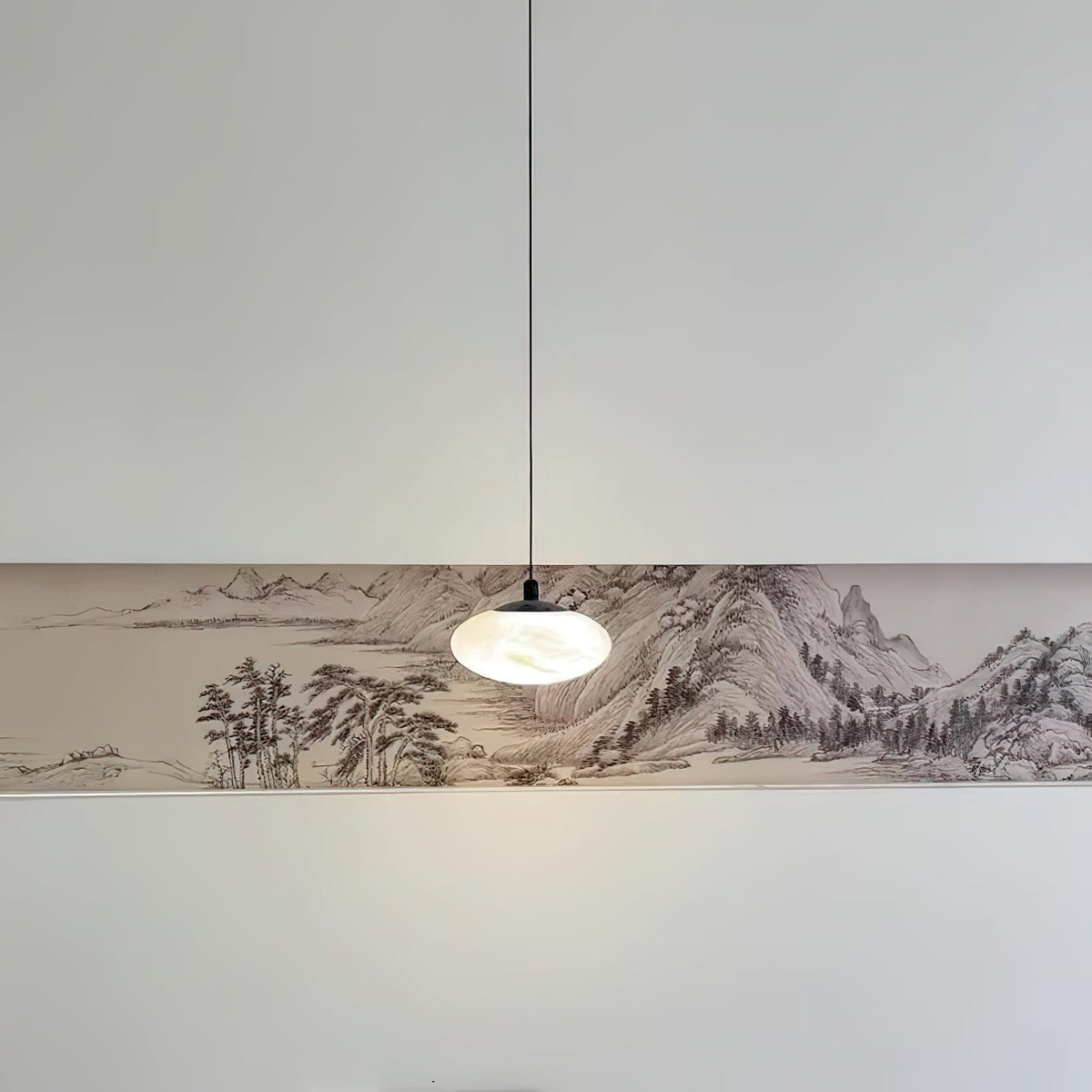 Cuthean Modern Minimalist Brass Alabaster Pendant Lamp