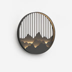 Mountain Wall Lamp Outdoor Circular Silhouette
