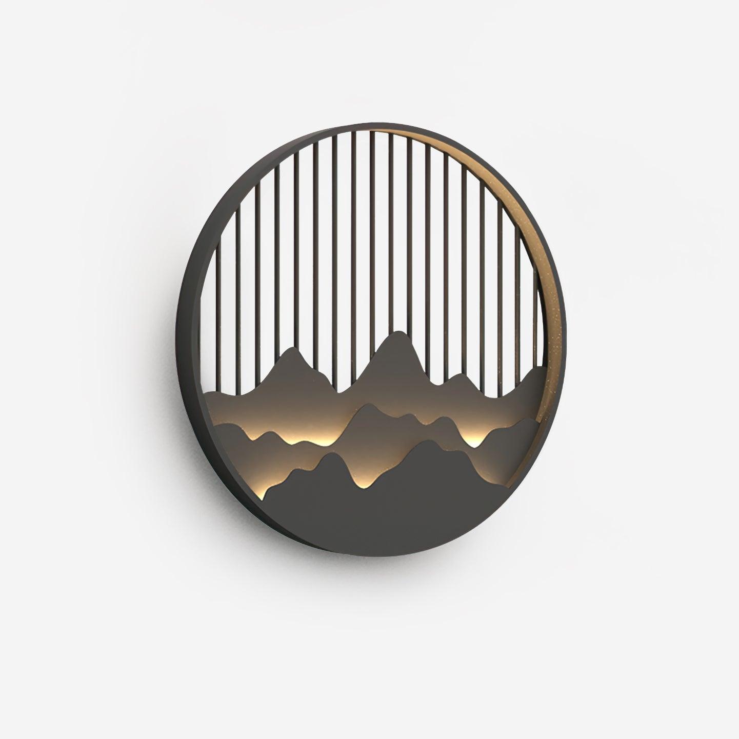 Mountain Wall Lamp Outdoor Circular Silhouette