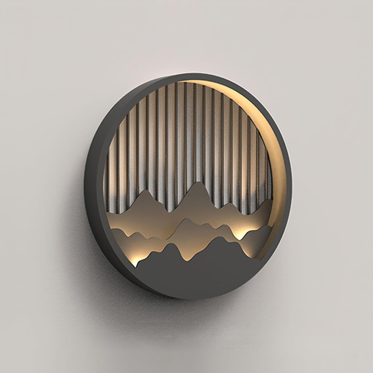 Mountain Wall Lamp Outdoor Circular Silhouette