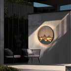 Mountain Wall Lamp Outdoor Circular Silhouette