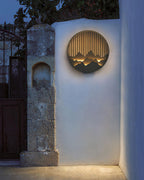 Mountain Wall Lamp Outdoor Circular Silhouette