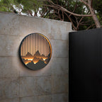 Mountain Wall Lamp Outdoor Circular Silhouette