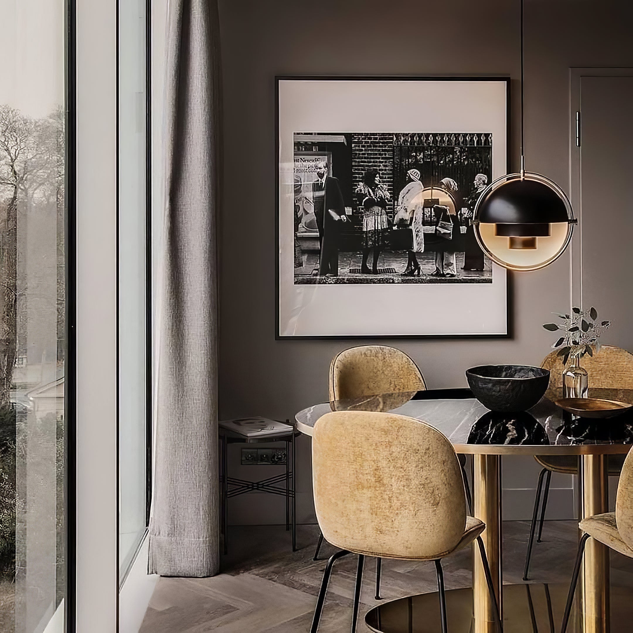 Lustra Pendant Lamp Deformed Ball Golden