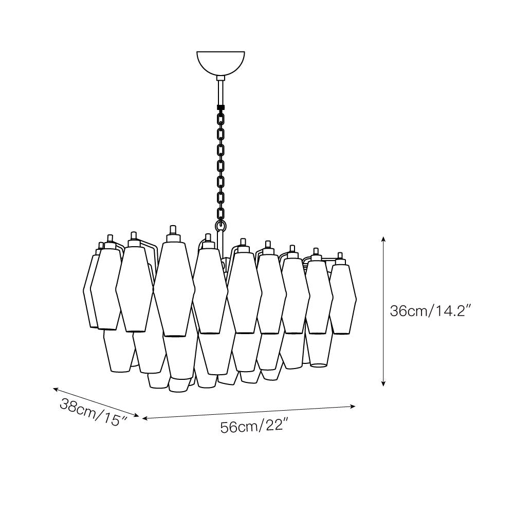 Ardoriel Postmodern Luxury Poliedri Alabaster Chandelier