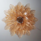 Aurora Chandelier Amber Leaf Glass Layered Venetian Elegance