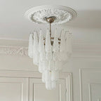 Aurora Chandelier Clear Droplets Murano Glass Waterfall Diamond
