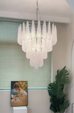 Aurora Chandelier Clear Droplets Murano Glass Waterfall Diamond