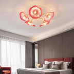 Valentina Glass Flowers Flush Mount Ceiling Light