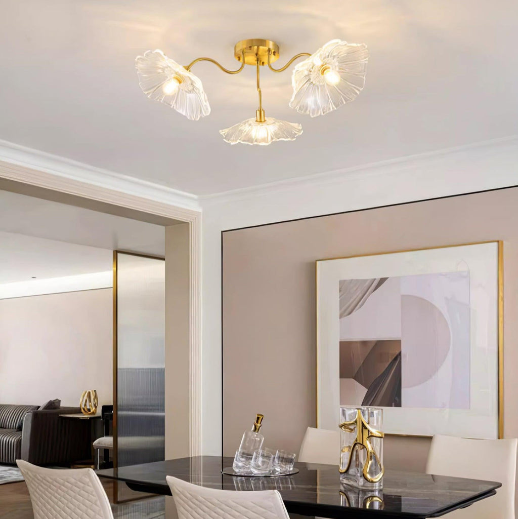 Valentina Glass Flowers Flush Mount Ceiling Light