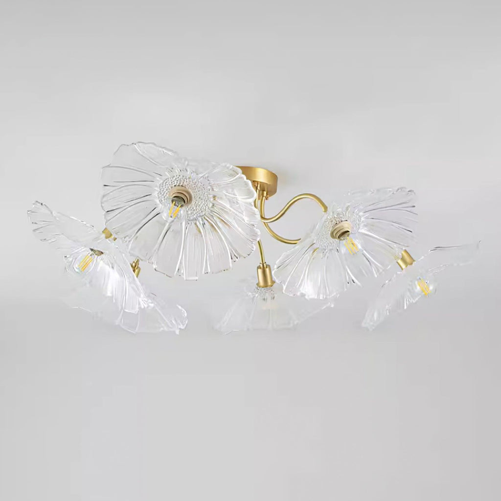 Valentina Glass Flowers Flush Mount Ceiling Light