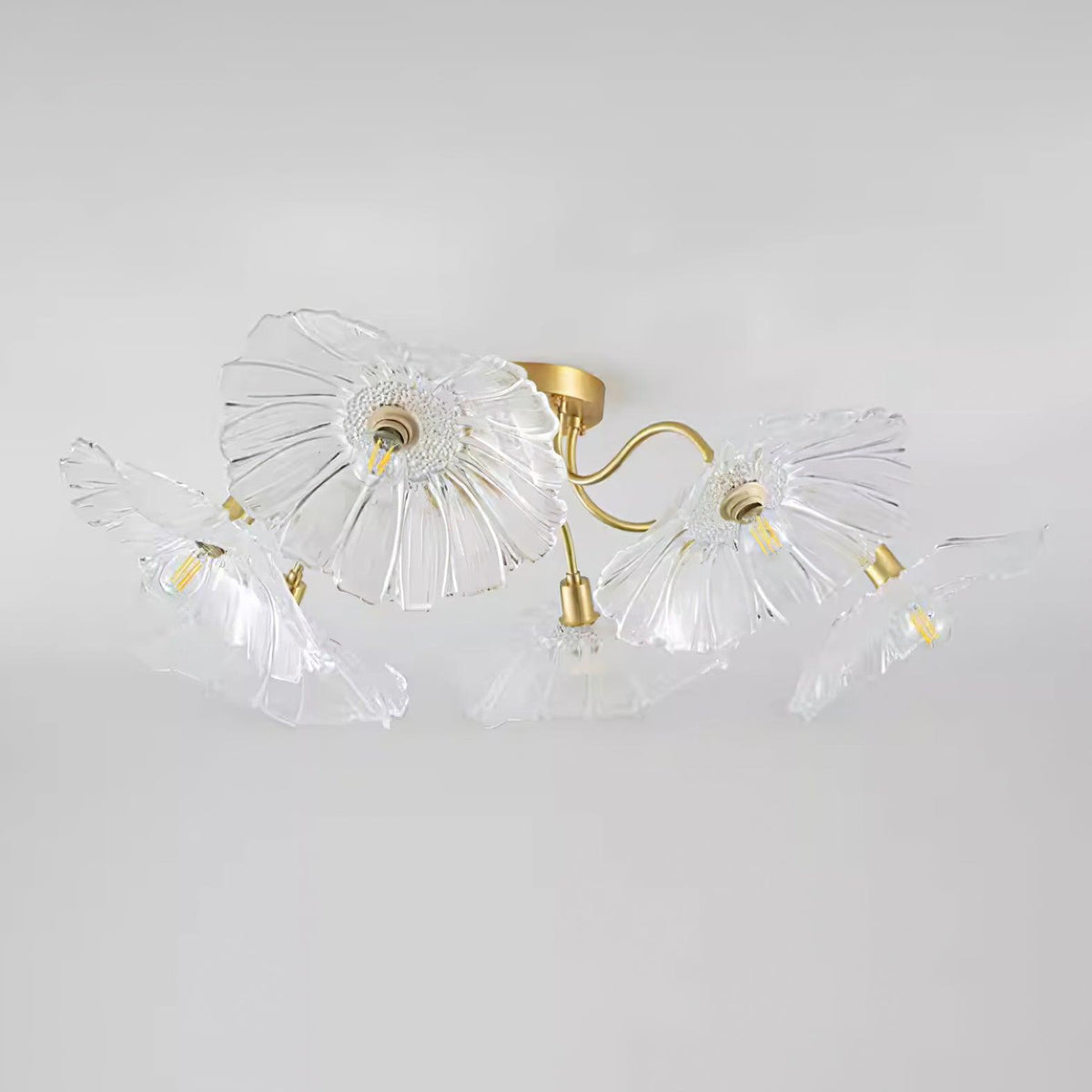 Valentina Glass Flowers Flush Mount Ceiling Light