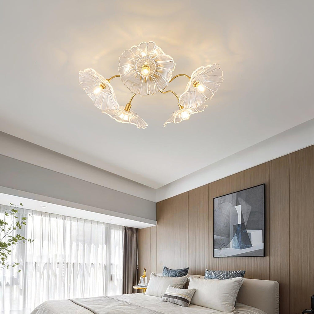 Valentina Glass Flowers Flush Mount Ceiling Light
