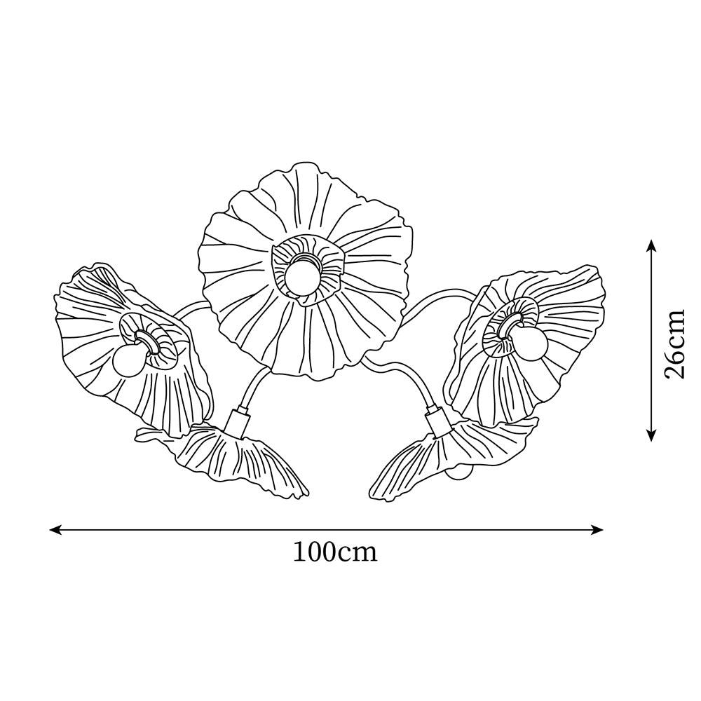 Valentina Glass Flowers Flush Mount Ceiling Light