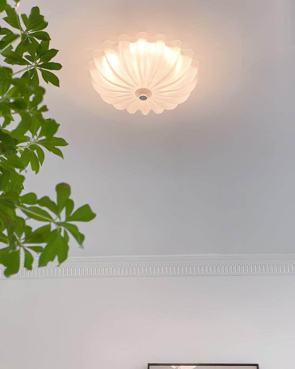 Aurora Ceiling Lamp Murano Blown Glass Shell Inspired