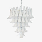 Aurora Chandelier Clear Murano Glass Petal Vintage
