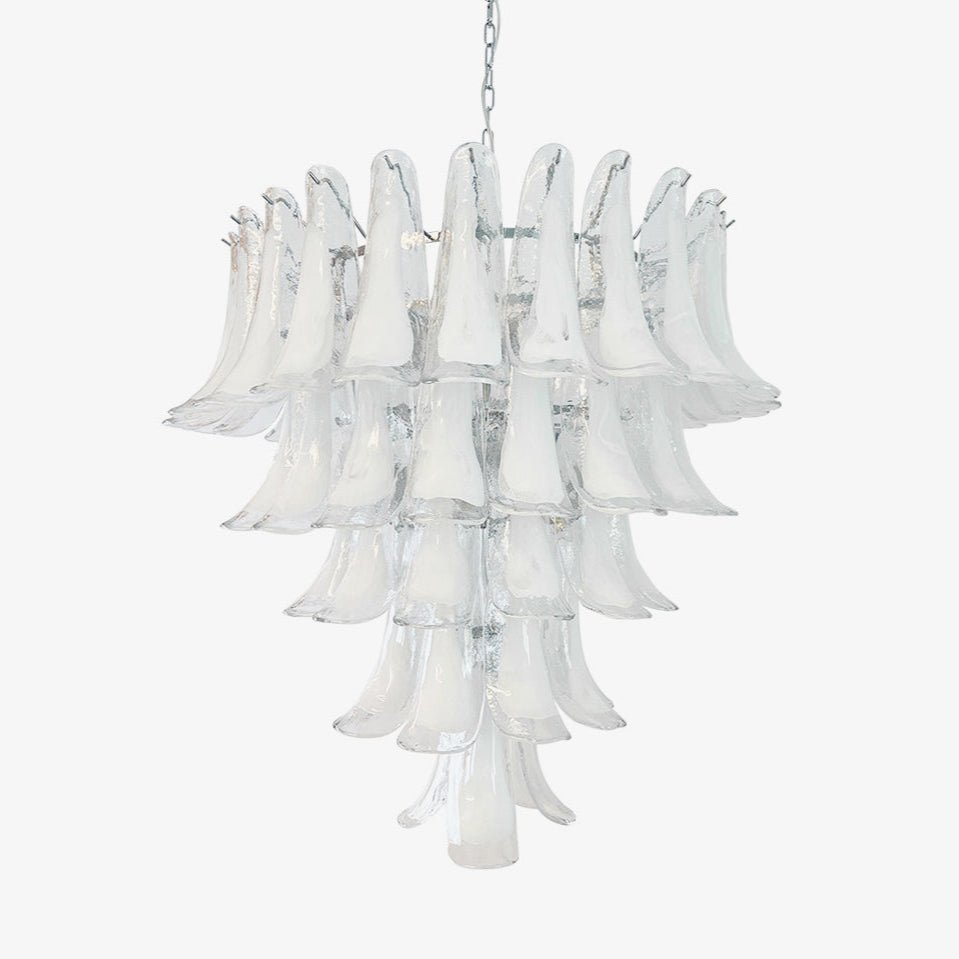 Aurora Chandelier Clear Murano Glass Petal Vintage
