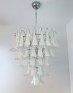 Aurora Chandelier Clear Murano Glass Petal Vintage