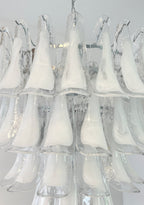 Aurora Chandelier Clear Murano Glass Petal Vintage