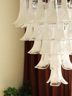 Aurora Chandelier Clear Murano Glass Petal Vintage