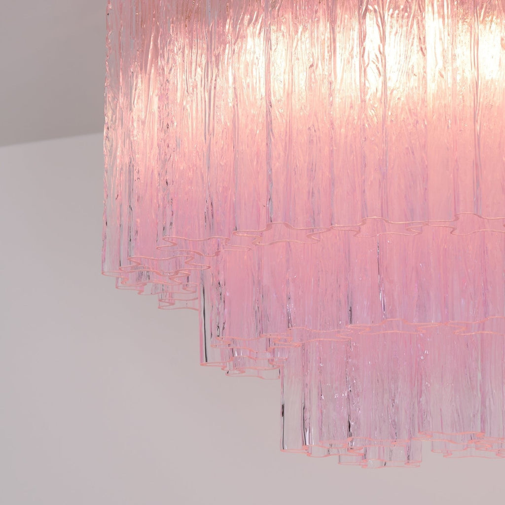 Aurora Ceiling Lamp Murano Pink Glass Vintage