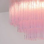 Aurora Ceiling Lamp Murano Pink Glass Vintage