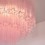 Aurora Ceiling Lamp Murano Pink Glass Vintage