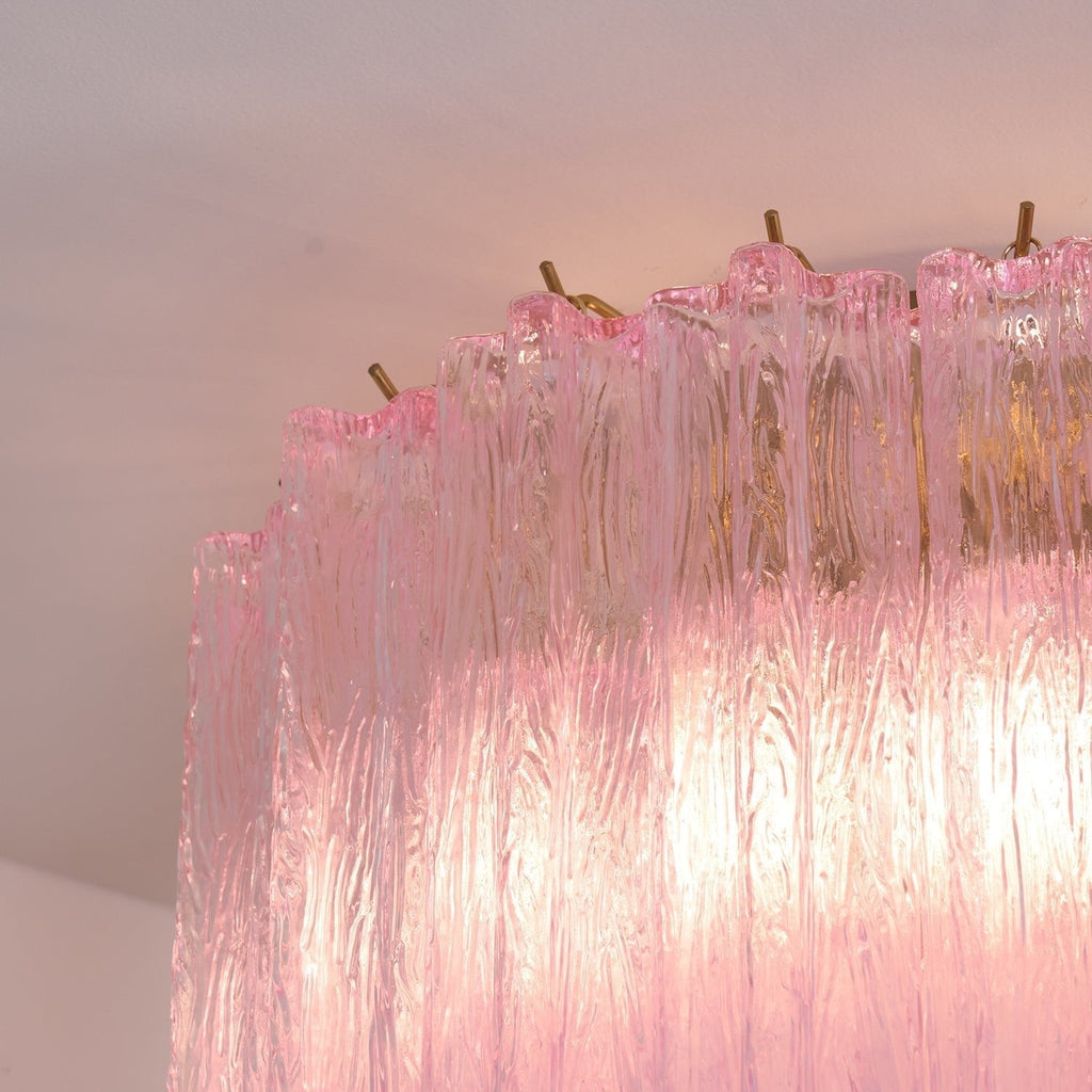 Aurora Ceiling Lamp Murano Pink Glass Vintage
