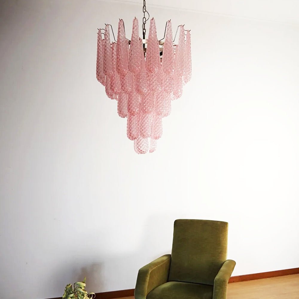 Aurora Chandelier Pink Dewdrop Cascading Romantic