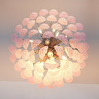 Aurora Chandelier Pink Dewdrop Cascading Romantic