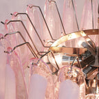 Aurora Chandelier Pink Murano Glass Petals Cascade