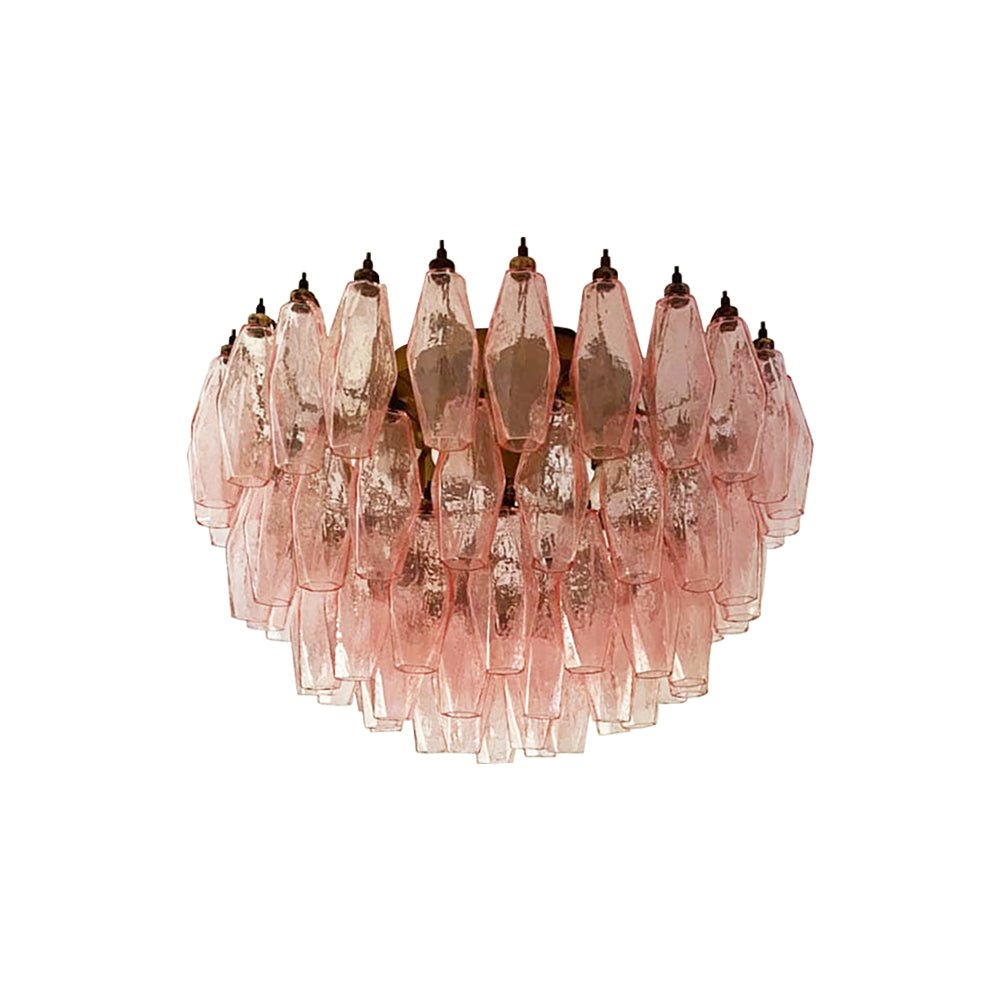 Aurora Ceiling Lamp Pink Rhombus Glass Layered Vintage Elegance