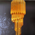 Aurora Chandelier Spiral Pink Prism Tiered
