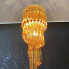 Aurora Chandelier Spiral Pink Prism Tiered