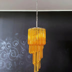Aurora Chandelier Spiral Pink Prism Tiered