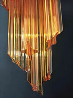 Aurora Chandelier Spiral Pink Prism Tiered