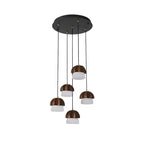 Lustra Pendant Lamp Mushroom Cluster Wood & Glass