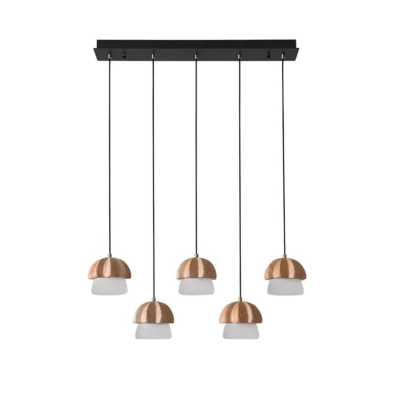 Lustra Pendant Lamp Mushroom Cluster Wood & Glass