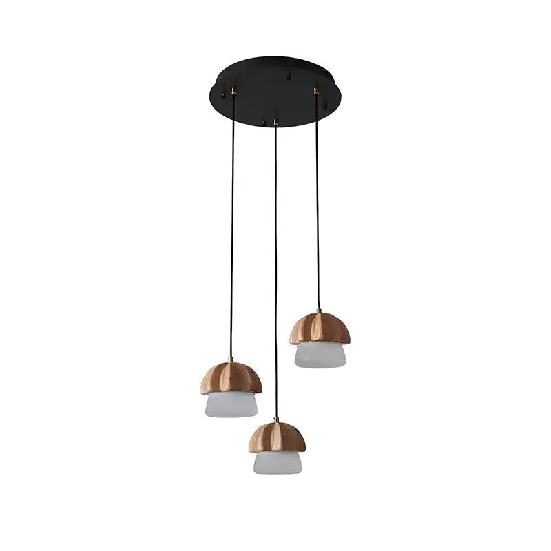 Lustra Pendant Lamp Mushroom Cluster Wood & Glass