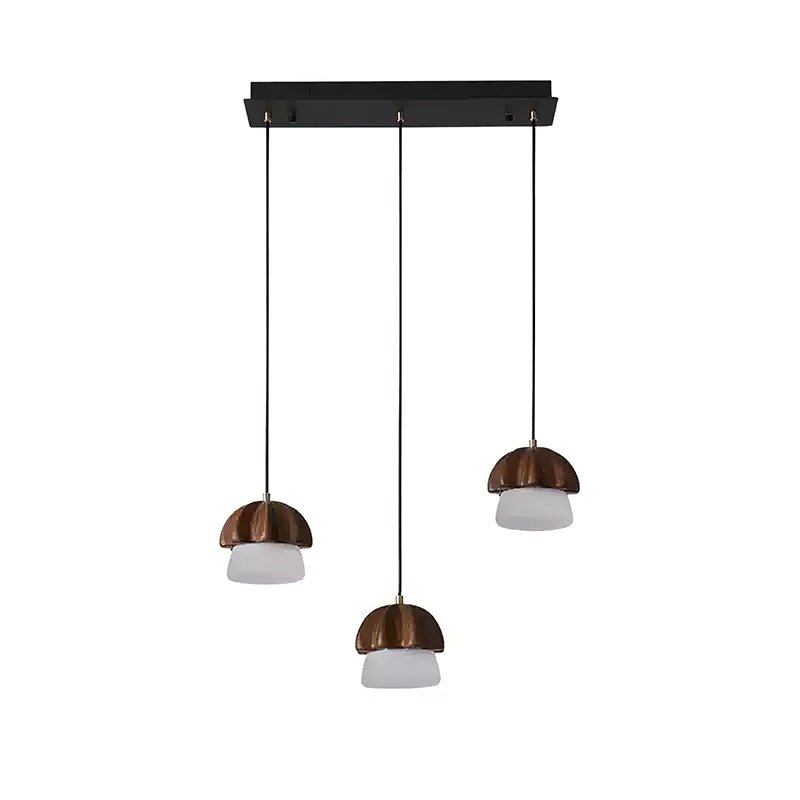 Lustra Pendant Lamp Mushroom Cluster Wood & Glass