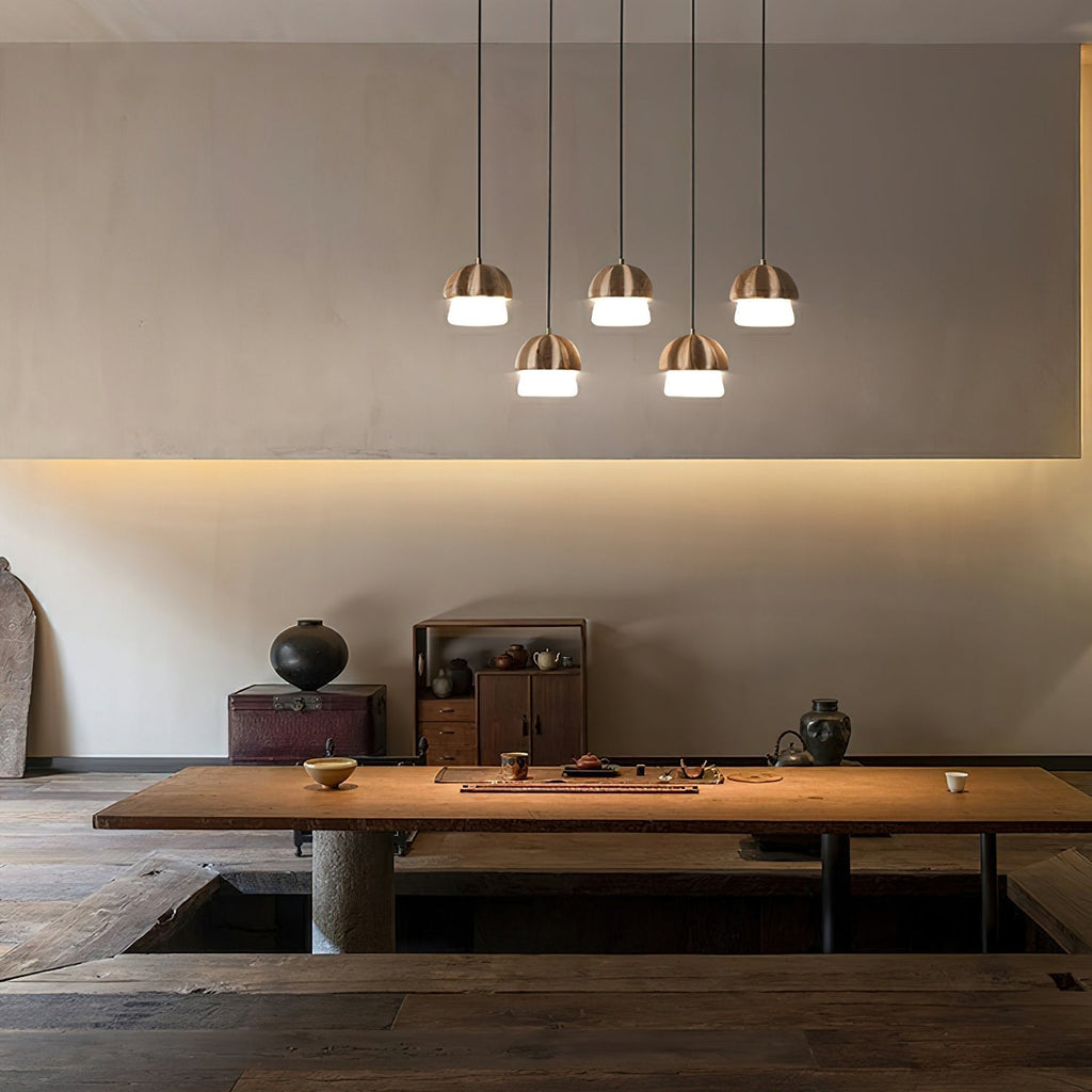 Lustra Pendant Lamp Mushroom Cluster Wood & Glass