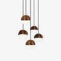 Lustra Pendant Lamp Mushroom Cluster Wood & Glass