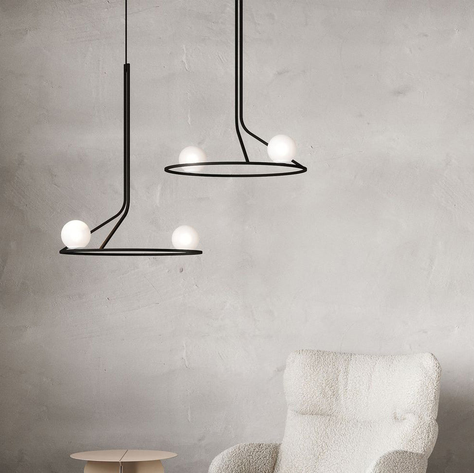 Ilthael Modern Minimalist Brass Glass Chandelier