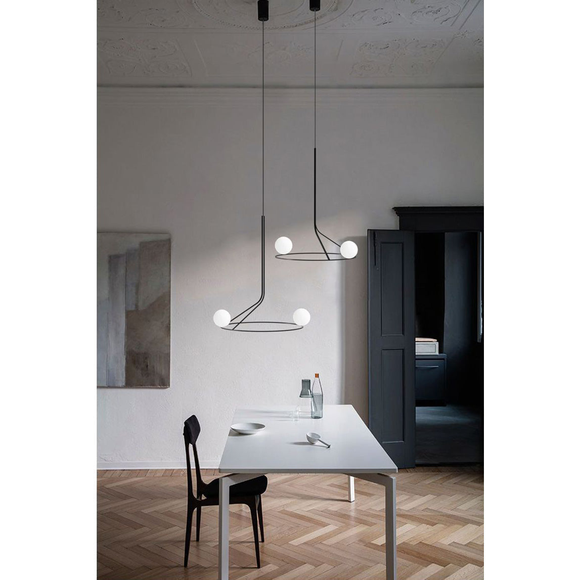 Ilthael Modern Minimalist Brass Glass Chandelier
