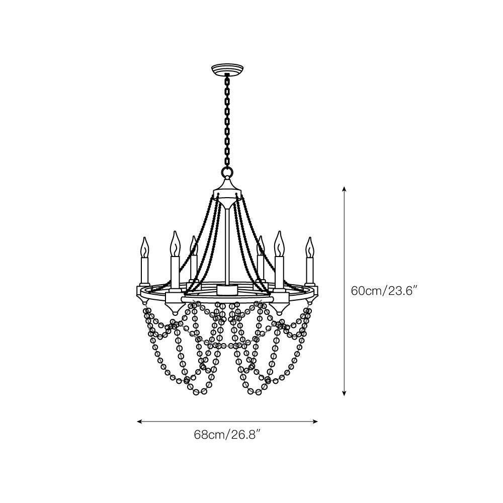 Eurnoros Vintage Industrial Wooden Chandelier