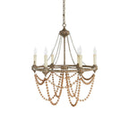 Eurnoros Vintage Industrial Wooden Chandelier