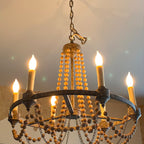 Eurnoros Vintage Industrial Wooden Chandelier