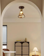 Velimo Amber Glass Flush Mount  Ceiling Light