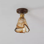 Velimo Amber Glass Flush Mount  Ceiling Light