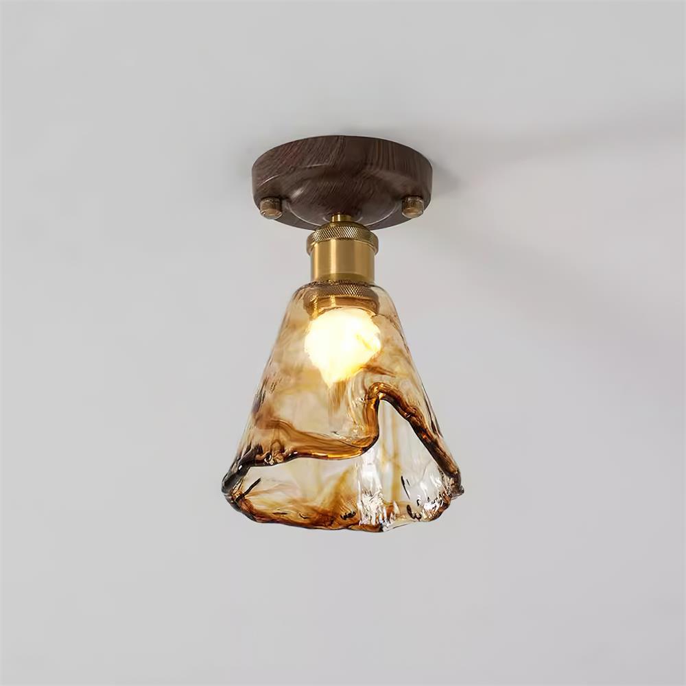 Velimo Amber Glass Flush Mount  Ceiling Light